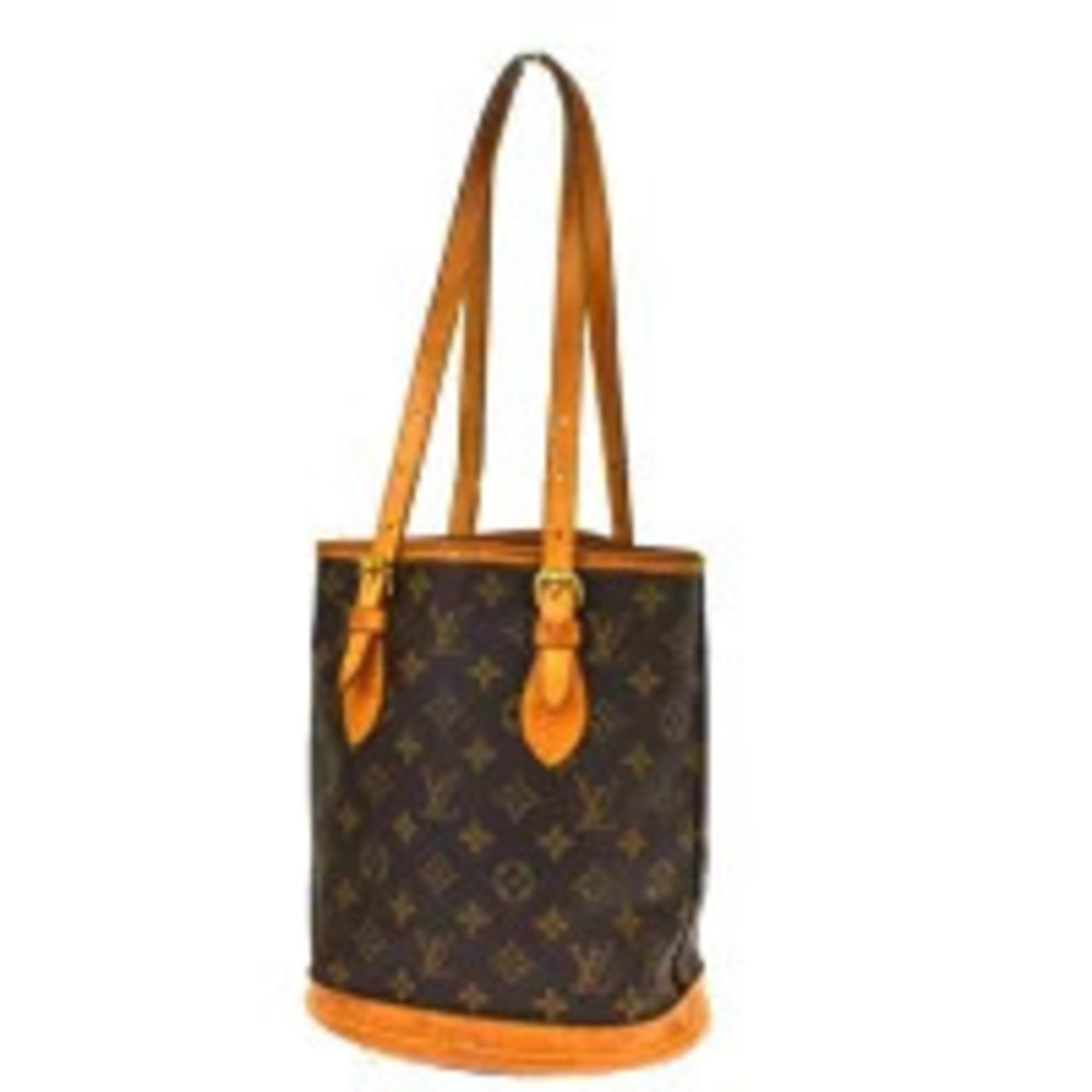 Louis Vuitton Bucket Monogram Leather Shoulder Bag Brown